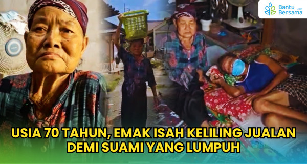 Usia 70 Tahun, Emak Isah Masih Keliling Jualan Demi Suami Yang Lumpuh