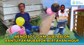Mengesot 10 KM Jual Balon, Bantu Pak Mubarok Bertahan Hidup