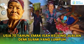 Usia 70 Tahun, Emak Isah Masih Keliling Jualan Demi Suami Yang Lumpuh